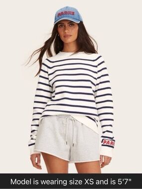 PARKE x Target Striped Boatneck Sweater - White & Navy Medium
